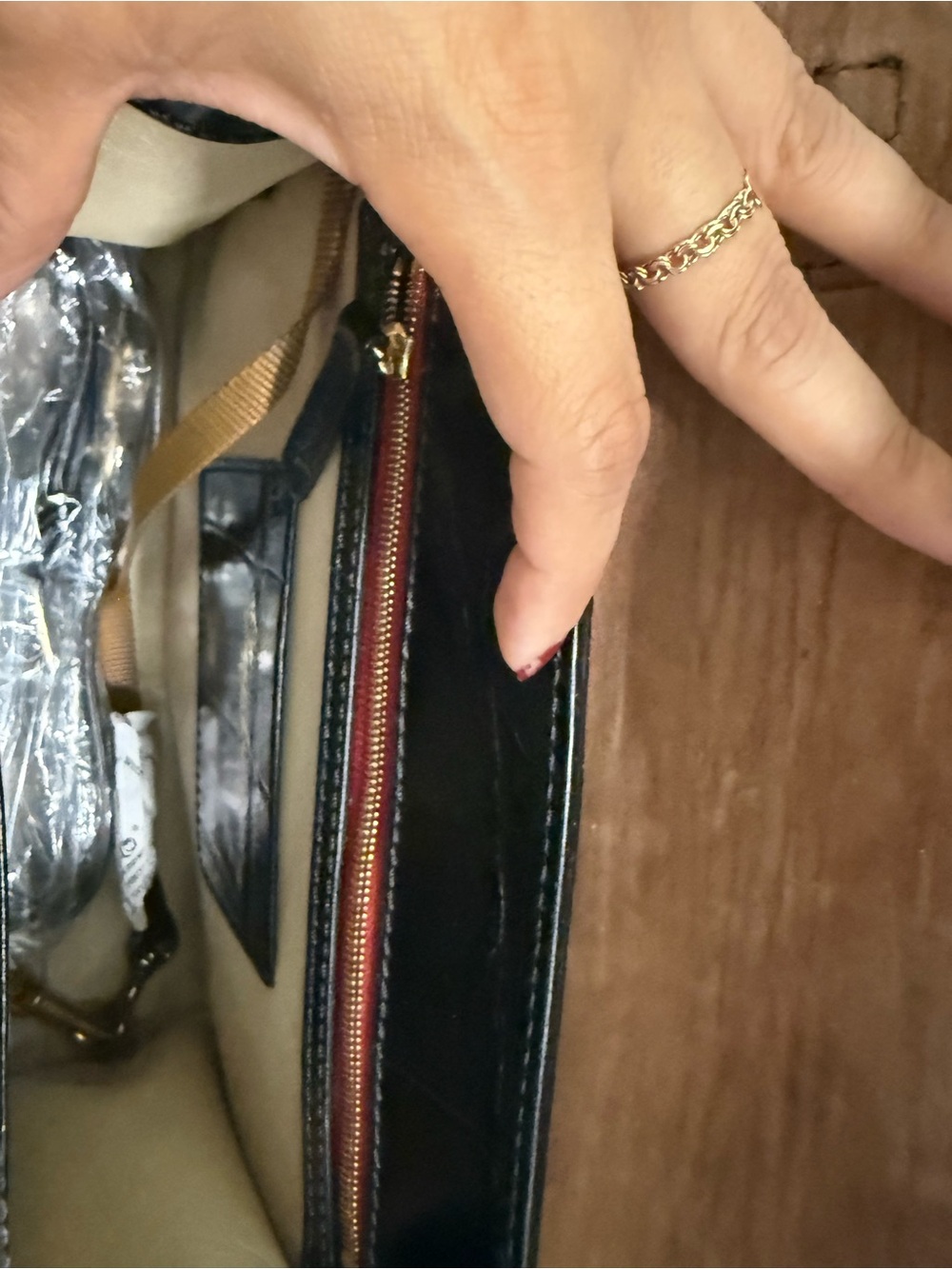 Dooney & Bourke Black Croc-Embossed Top Handle Claire Satchel with Gold Hardware - Picture 8 of 10